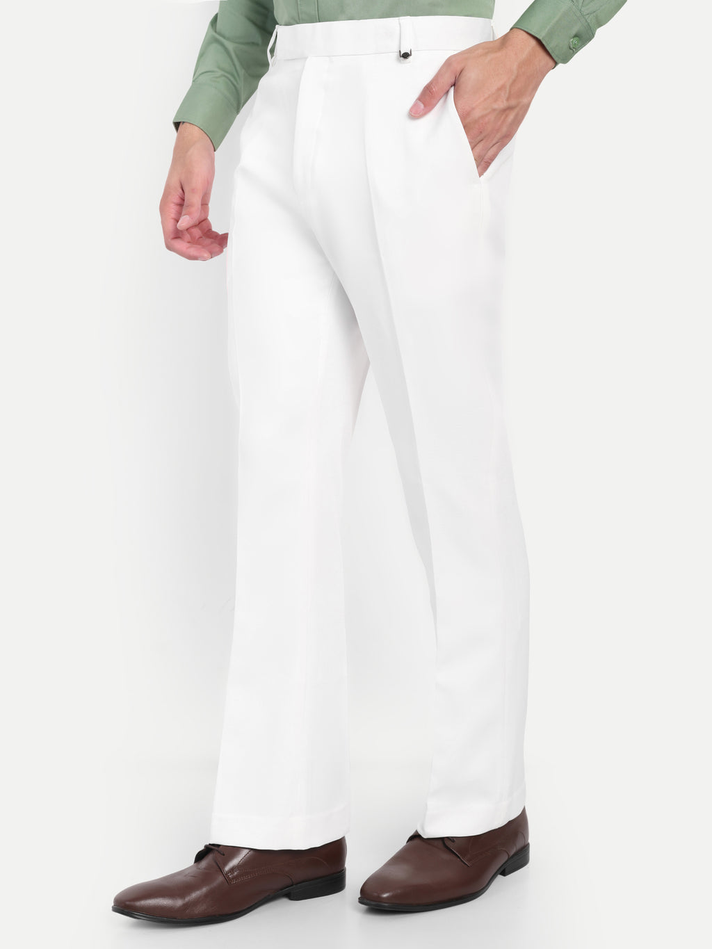 White Men's Formal Bootcut trousers | Office Wear & Party Wear