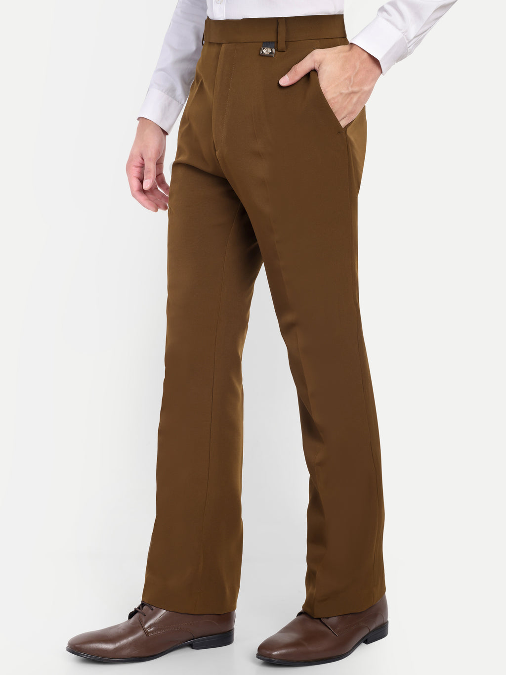 Earth Brown Men's Formal Bootcut trousers | Office Wear & Party Wear