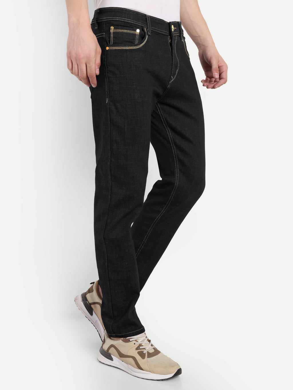 Black  Men's  Stretchable Pant