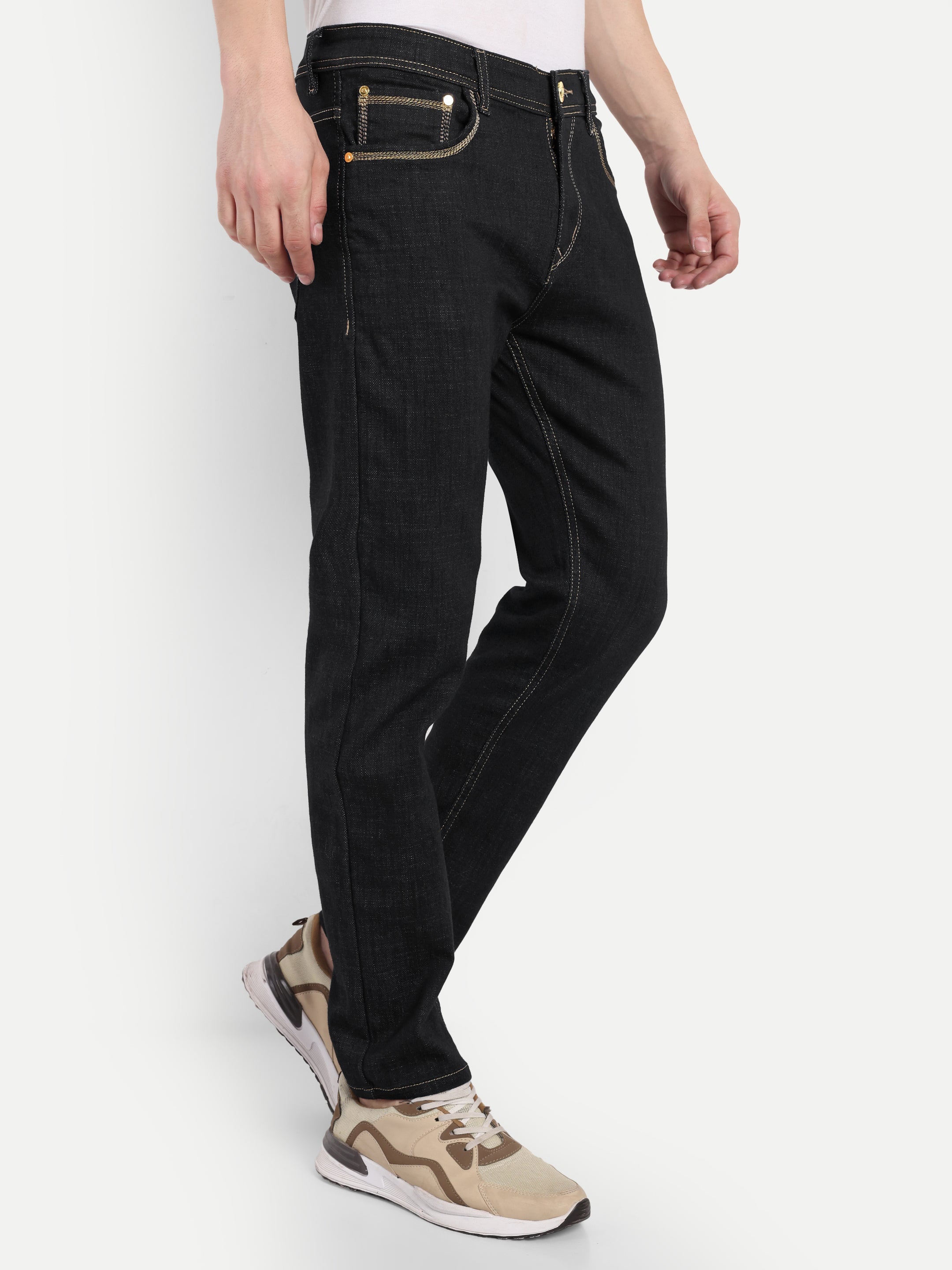 Black  Men's  Stretchable Pant
