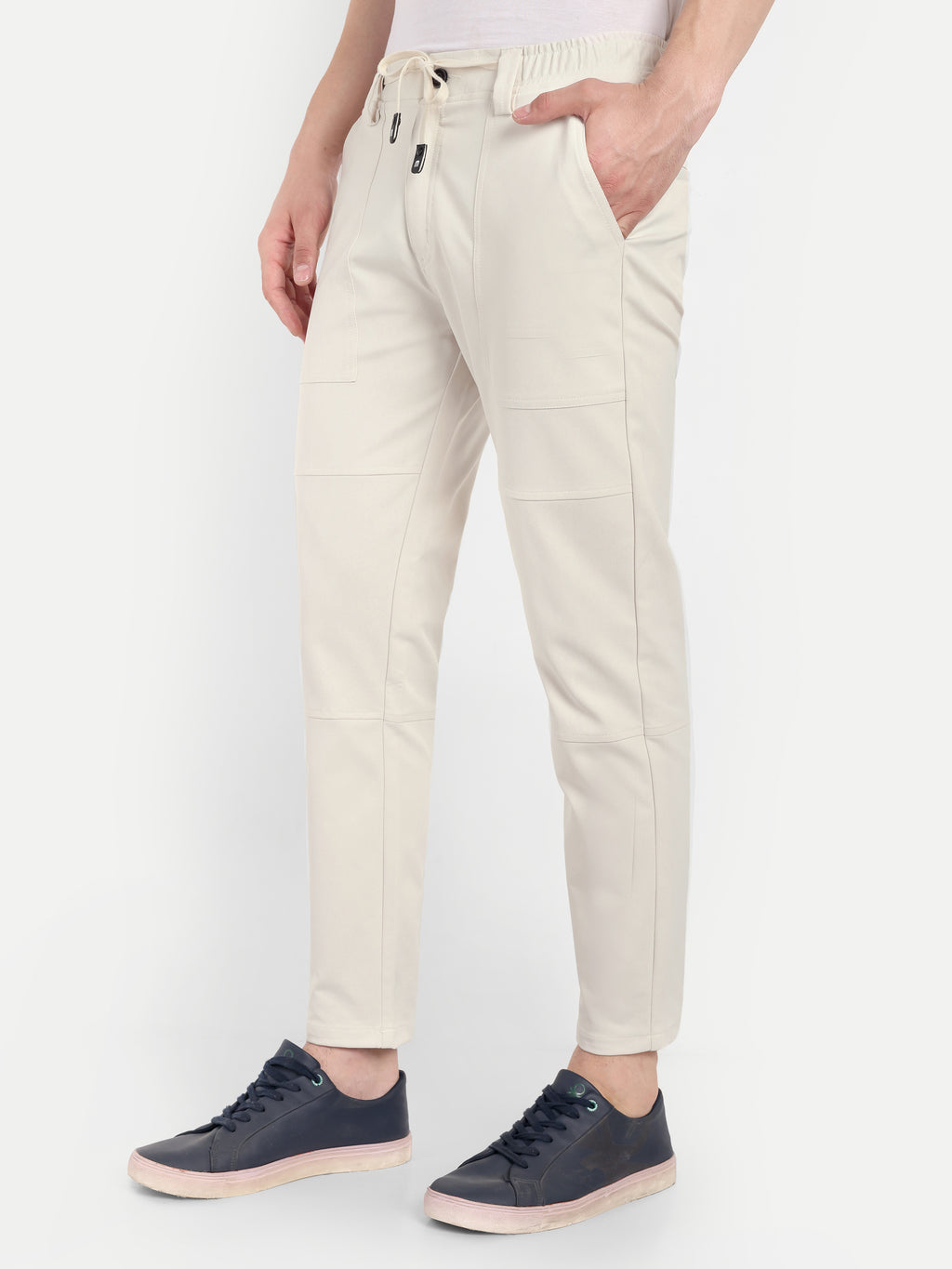 Cream Men's  Stretchable Pant