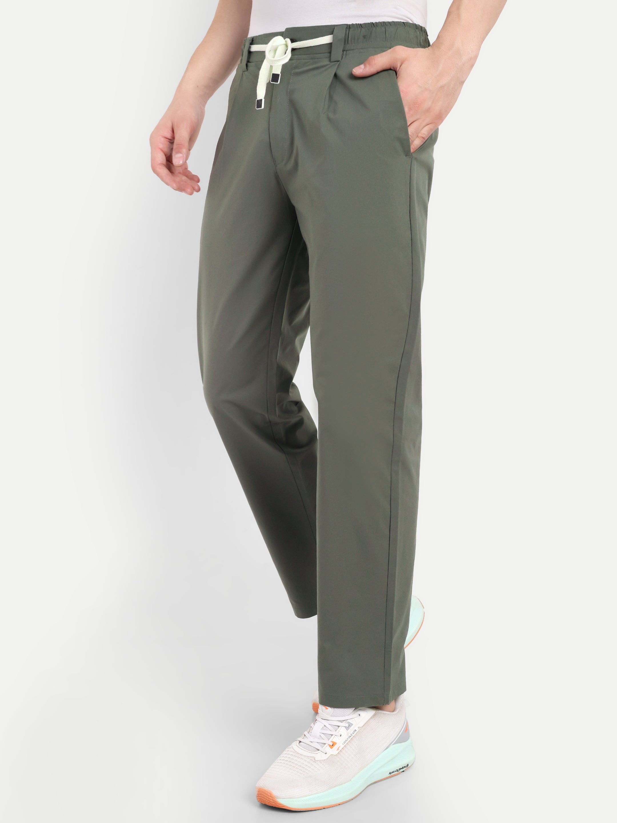 Olive Green  Men's  Stretchable Pant
