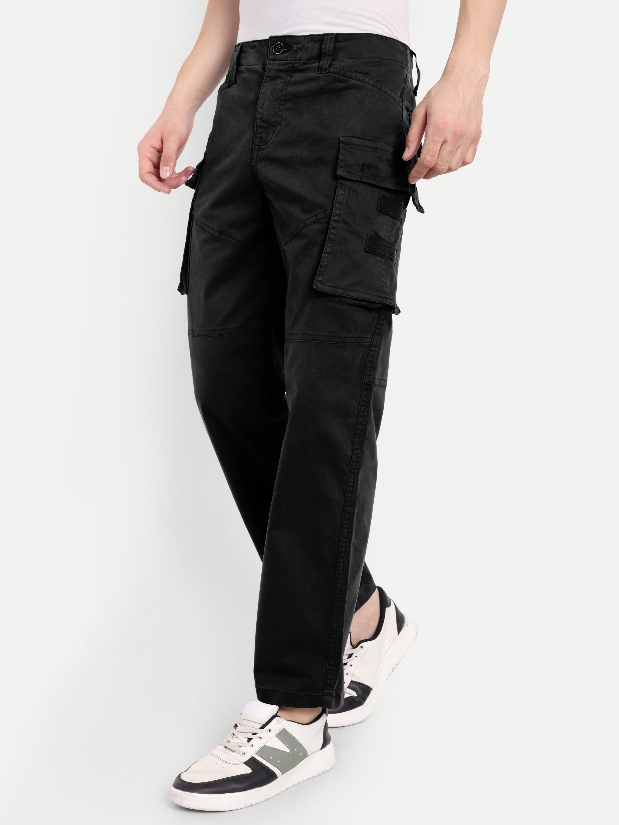 Black Men's Cargo | Straight Fit