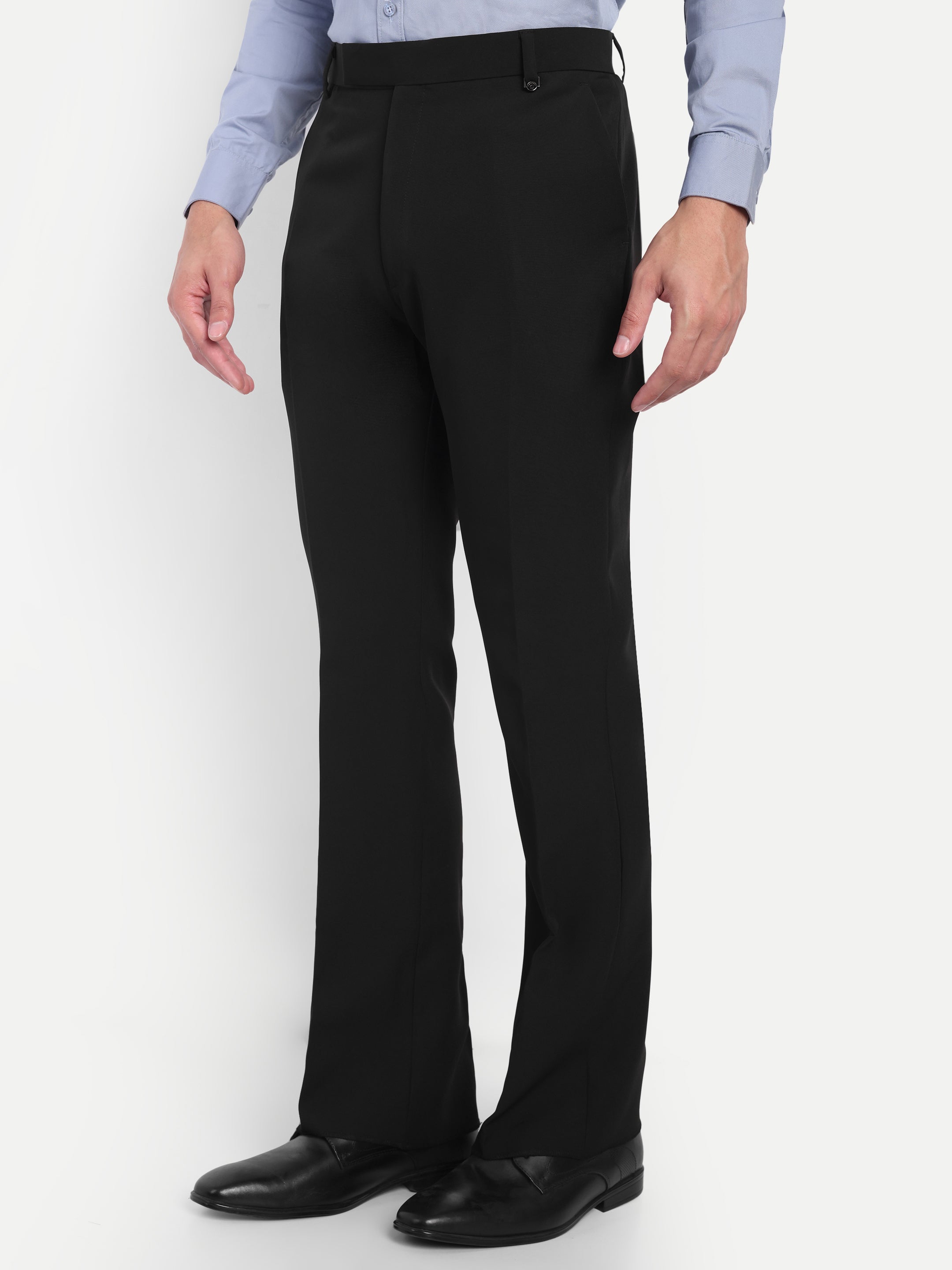 Mens Black Formal Bootcut Trousers | Office Wear & Party Wear