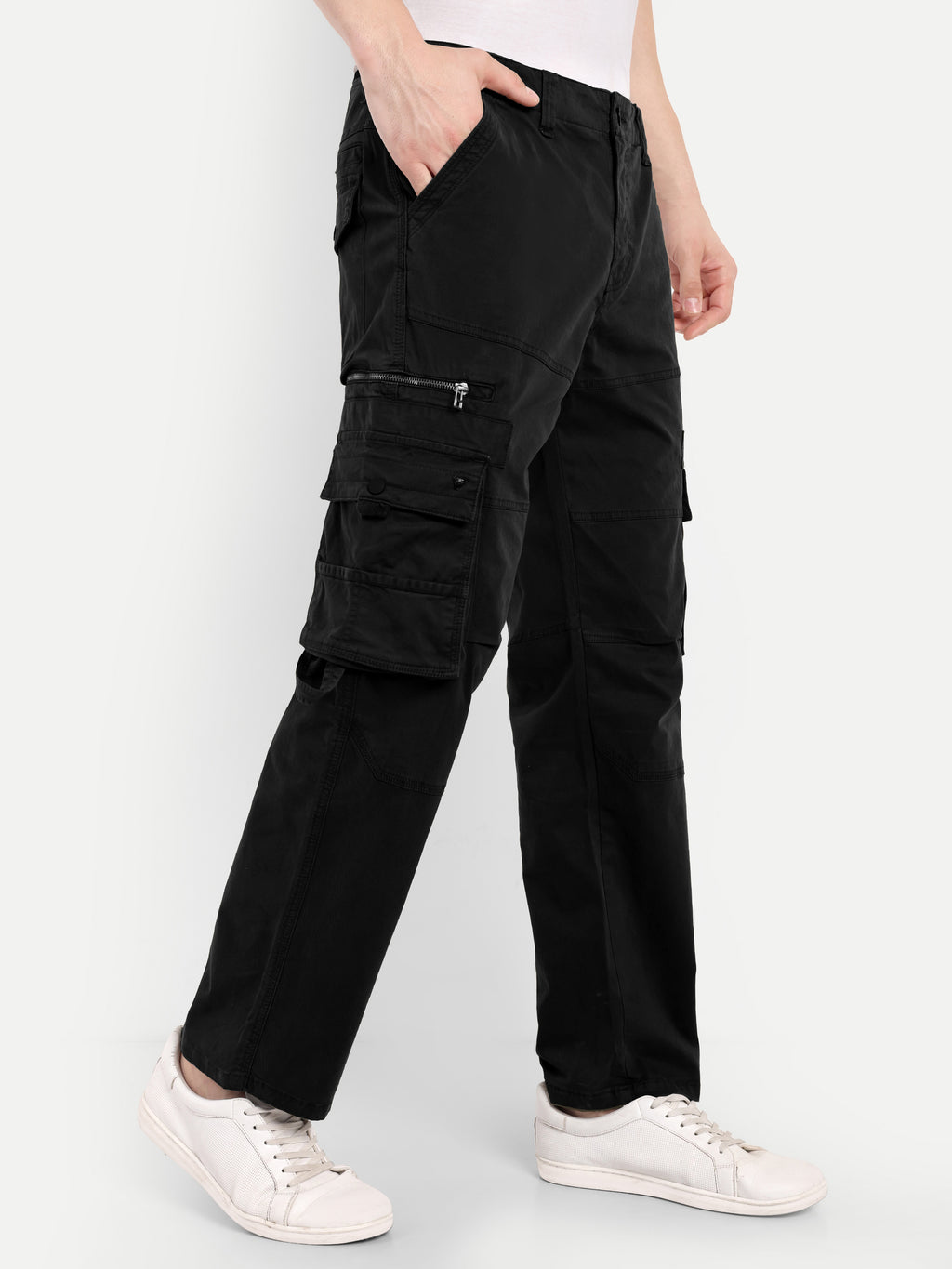 Black  straight fit cargo,