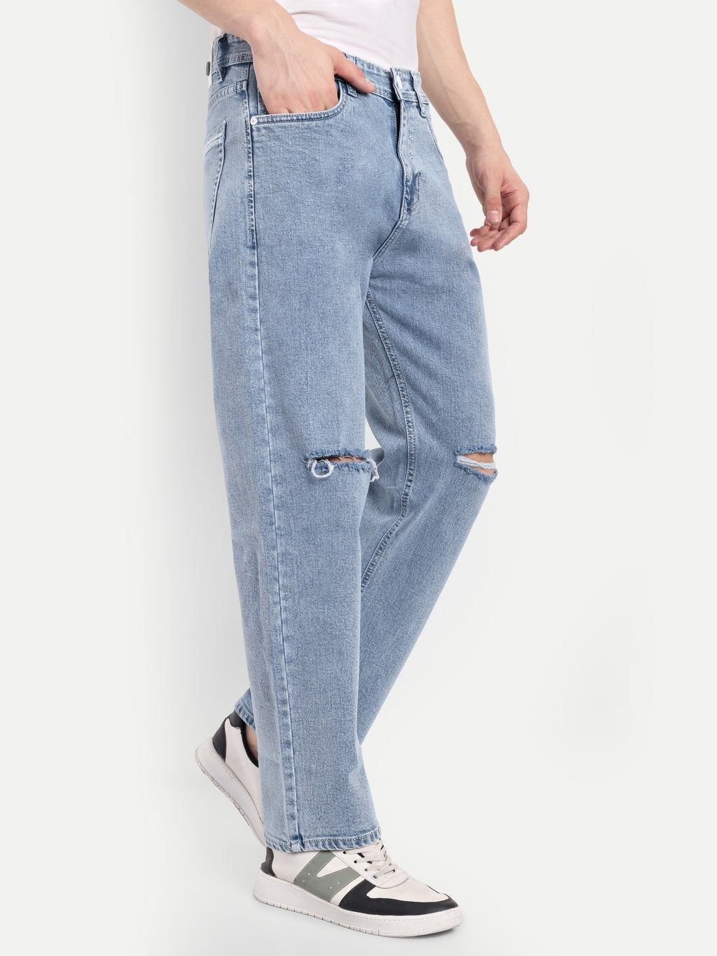 Ice Blue Stretchable Pants