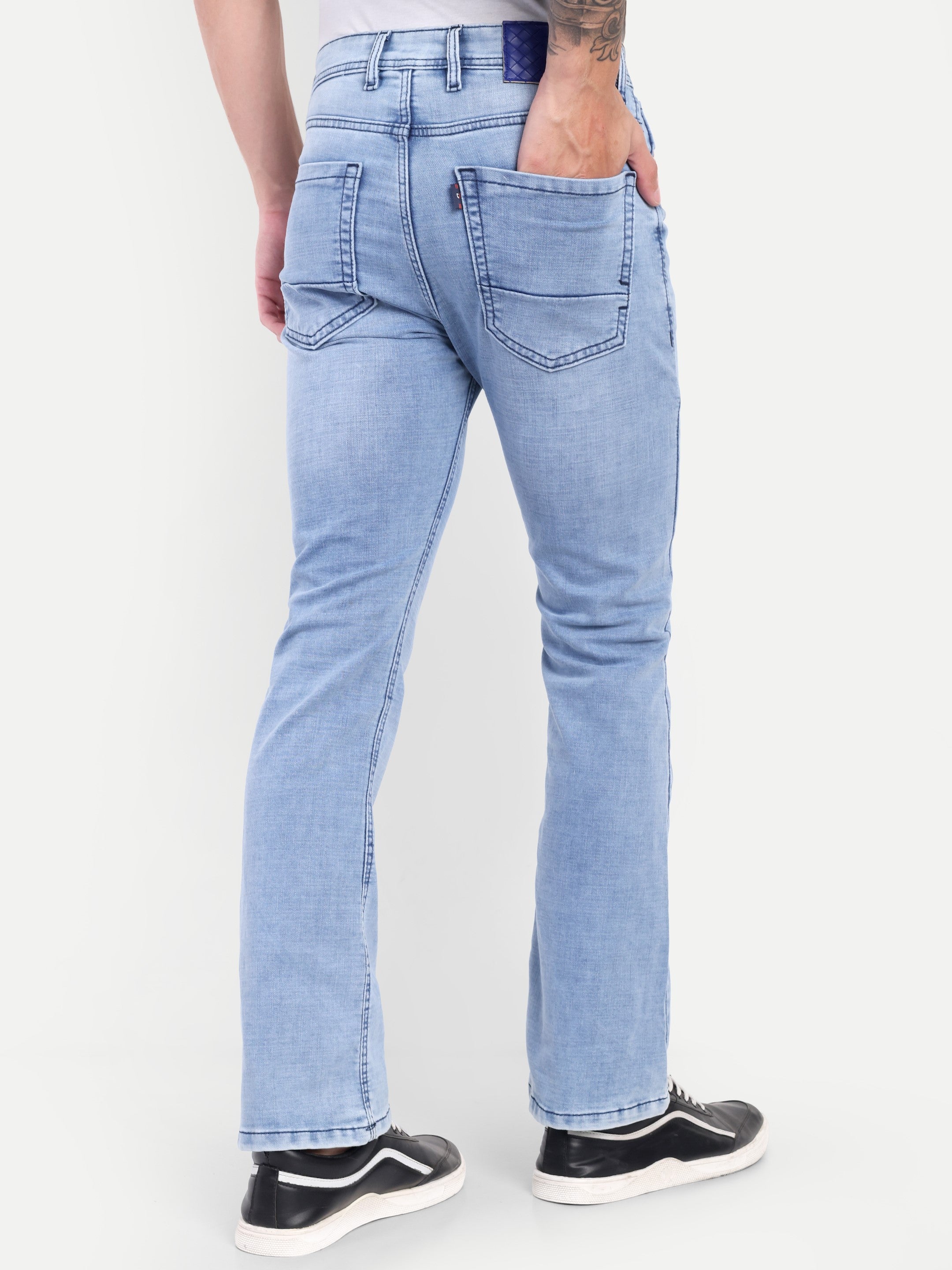 Sky Blue Men's  Bell Bottom  jeans