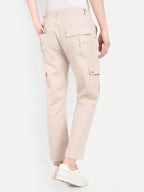 Men’s Off White Utility Cargo Pants with Drawstring Waist