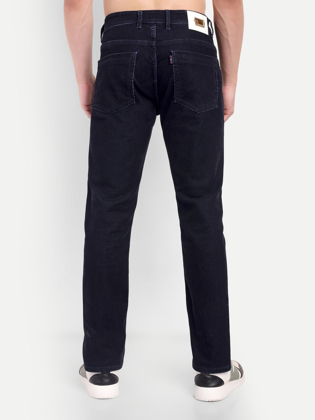 CHEMISTREE Men's Velvet Corduroy Denim Jeans | Premium Fabric | Straight Weave Slim Fit Blue