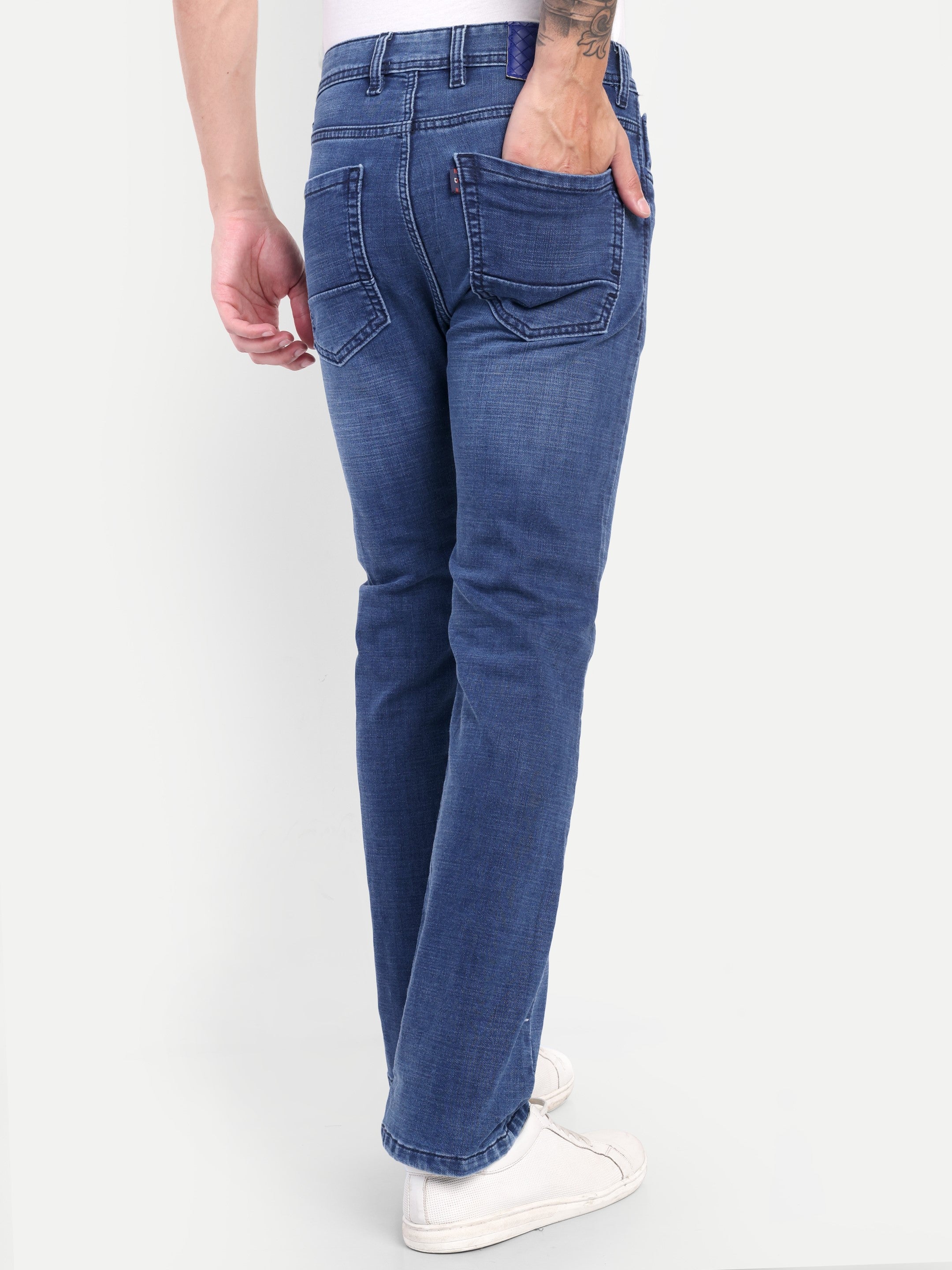 Men's  Deep Blue  Bell Bottom  jeans