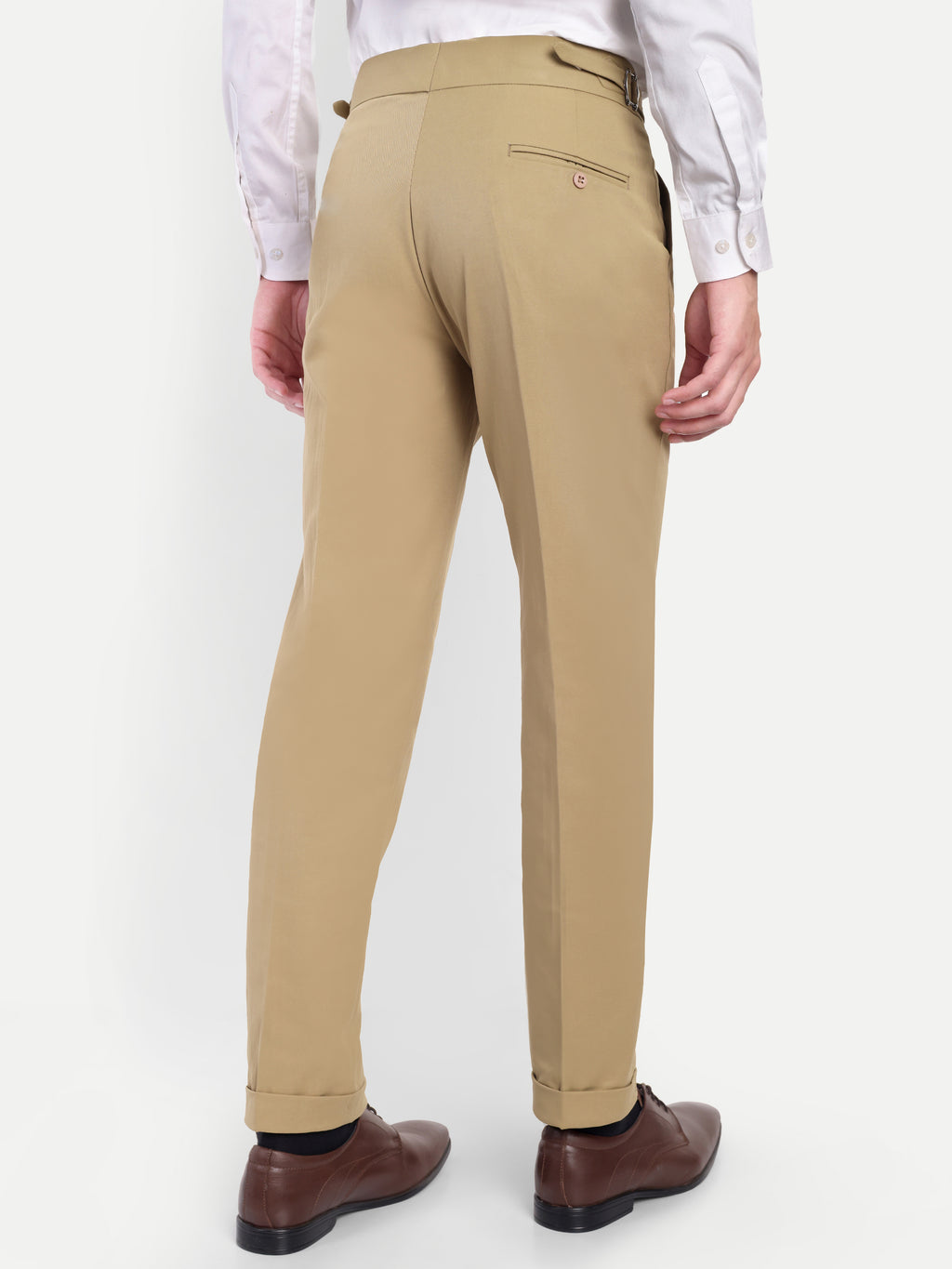 Light Beige Men's Gurkha trousers | Office & Party Wear | Carrot Fit