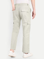 Men’s White Utility Cargo Pants with Drawstring Waist