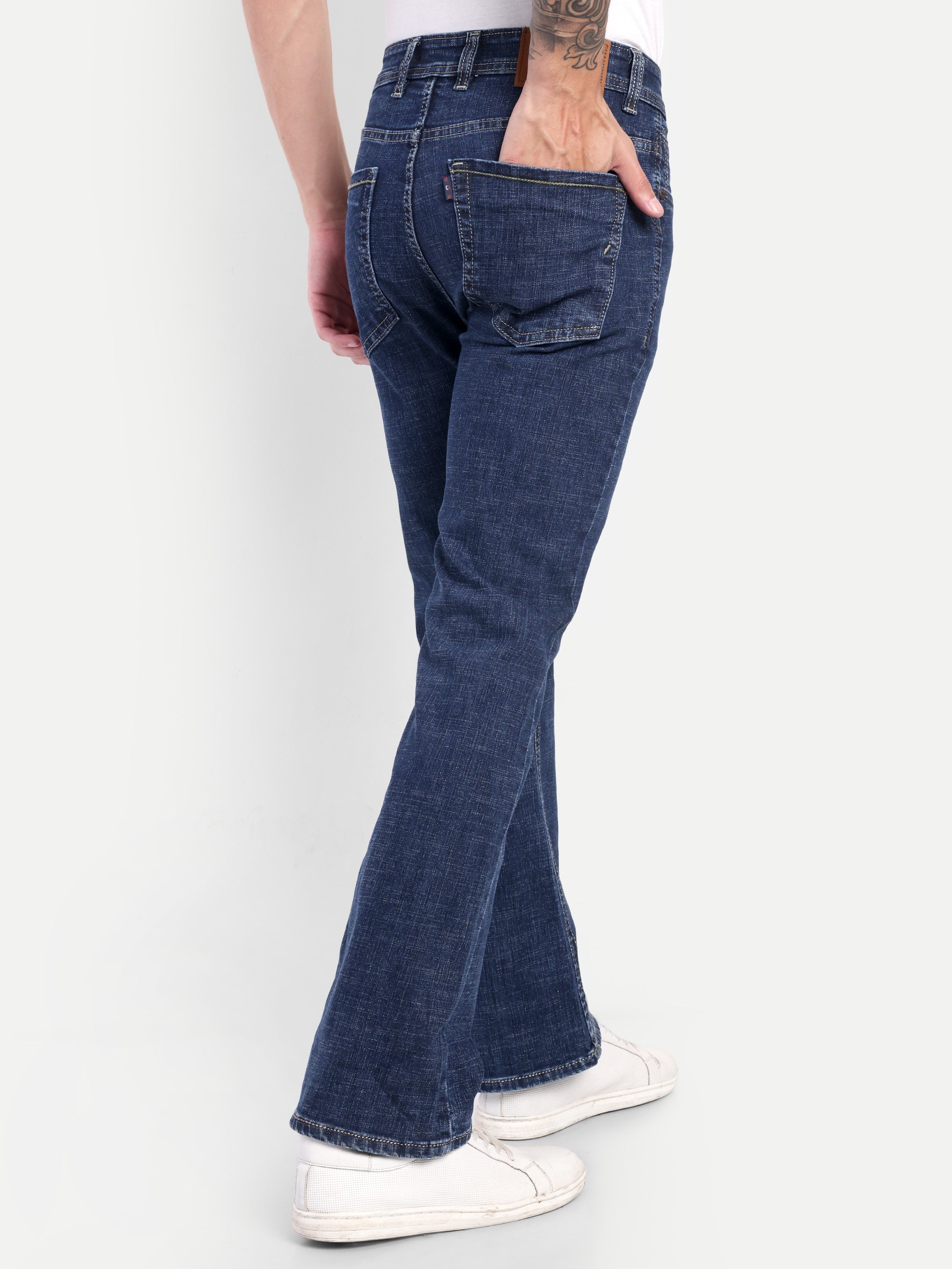 Deep Blue Men's Pant Bell Bottom shaped jeans