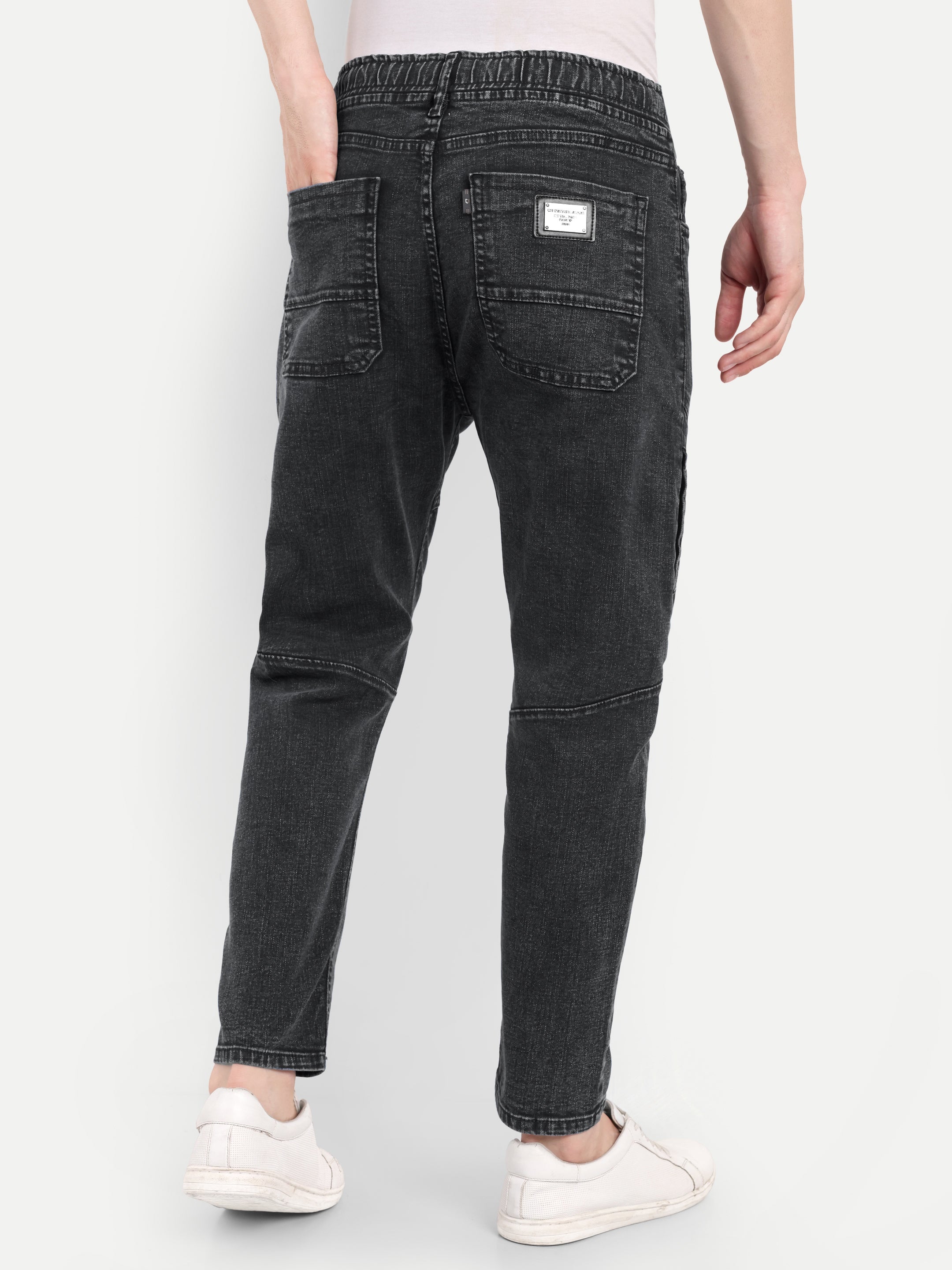 Charcoal Black Men's Surgical Jean | Carrot Fit | 5 pockets + Zipper