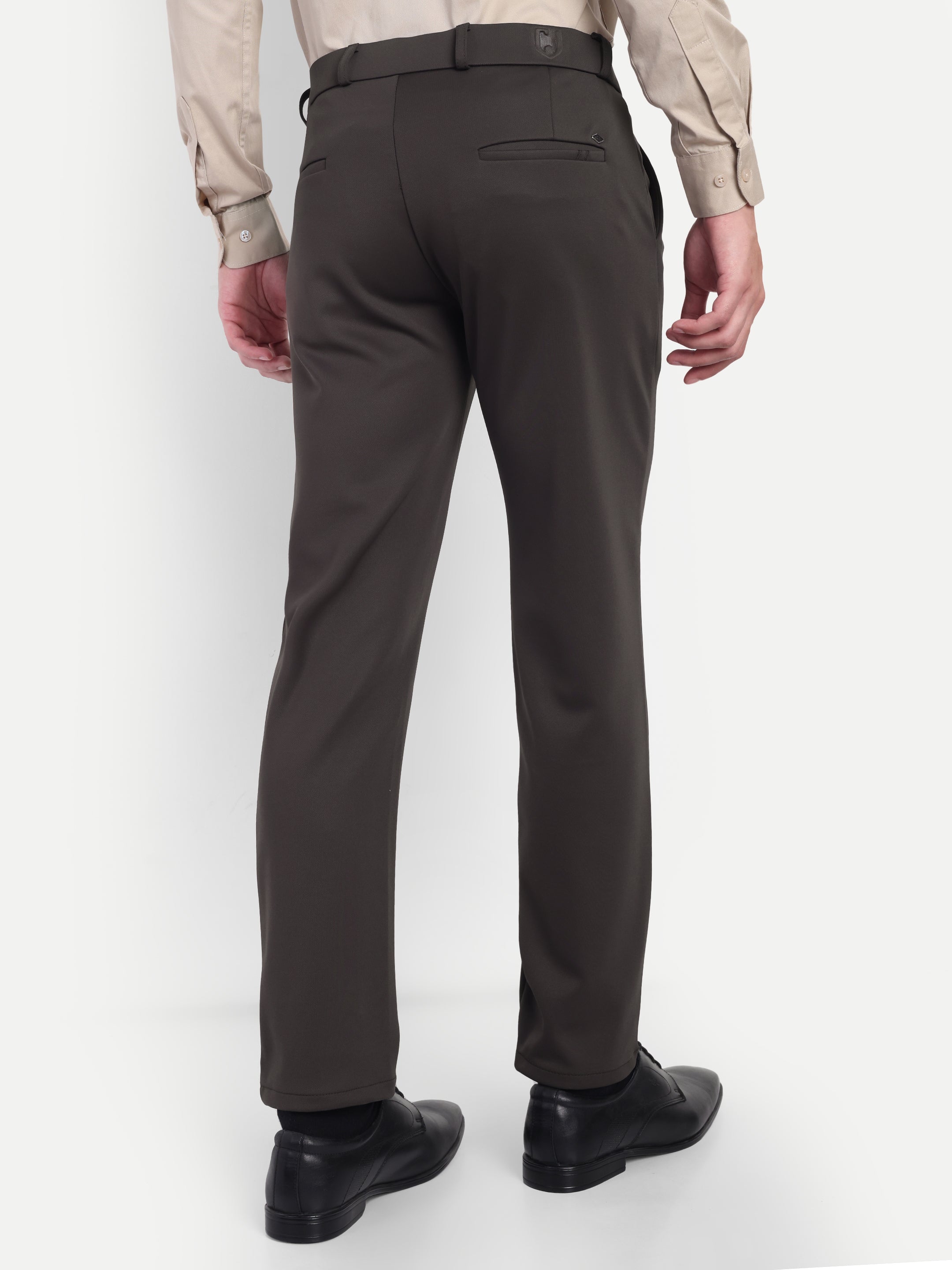 Men’s 4-way Coffee Brown Trousers | Office and Party wear