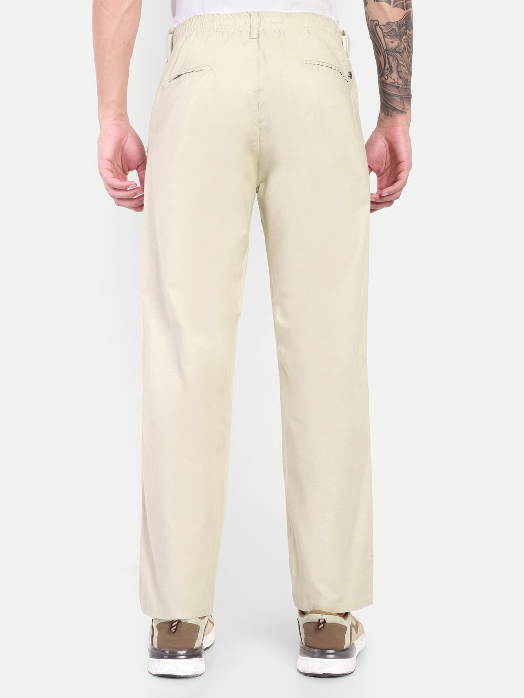 Light Beige Men's Linen Trackpant