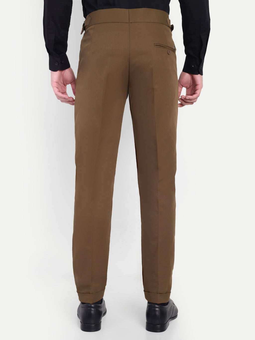 Earth Brown Men's Gurkha trousers | Office & Party Wear | Carrot Fit
