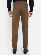 Earth Brown Men's Gurkha trousers | Office & Party Wear | Carrot Fit