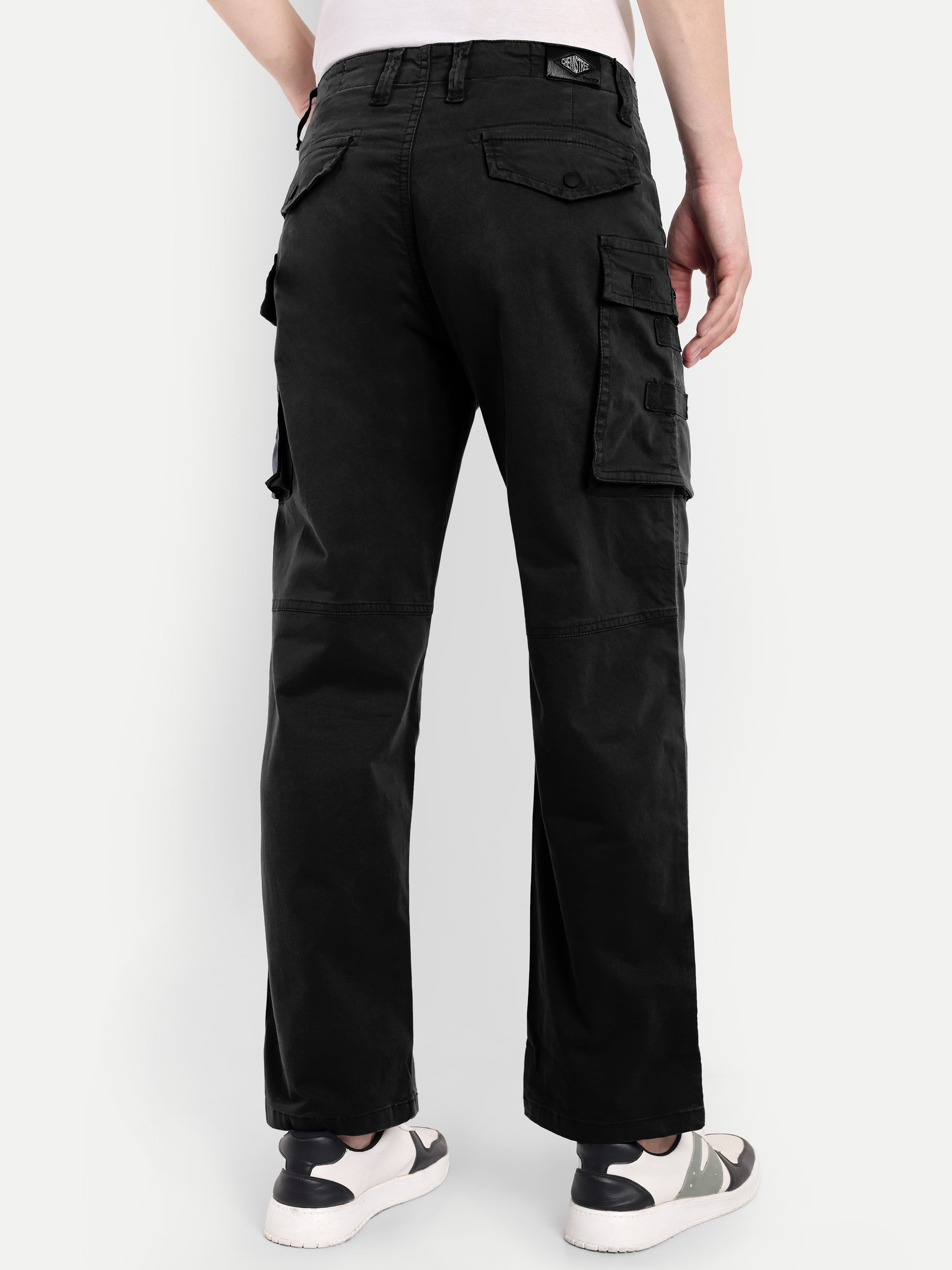 Black Men's  straight fit cargo