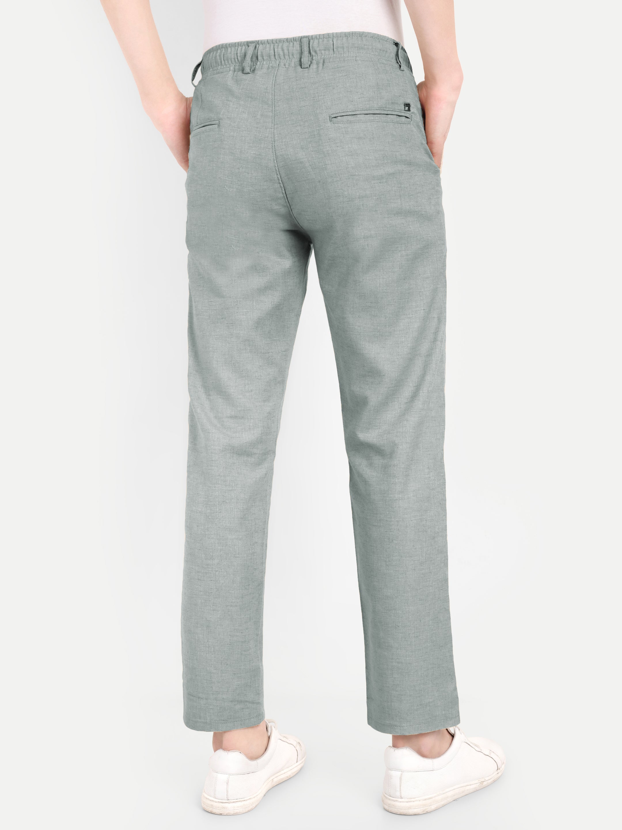 Grey Pant original linen, lightweight, stretchable, 100% safe dye, 6 pockets, clean look