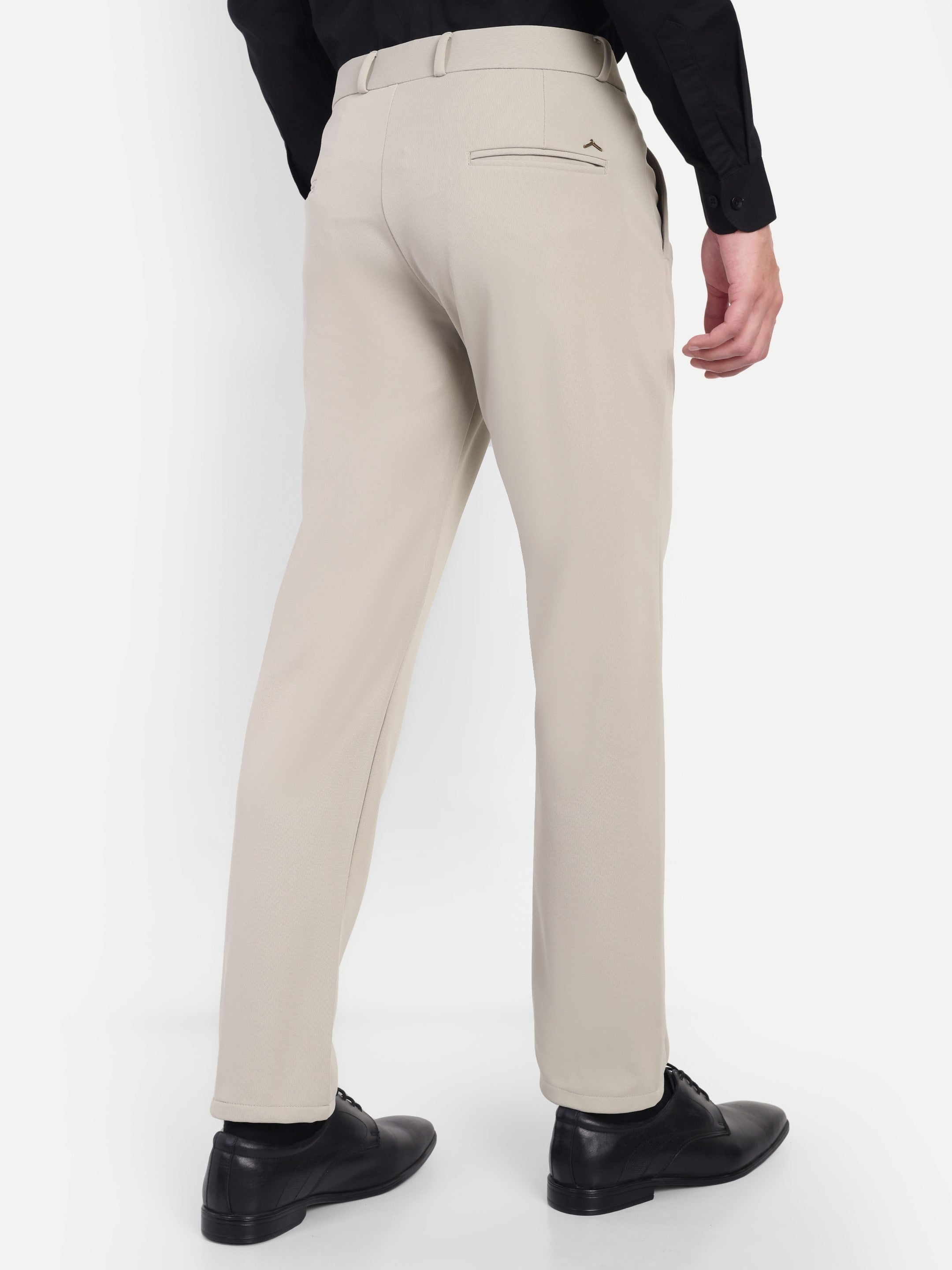 Light Beige Men's 4-way trousers | party wear & Office Wear