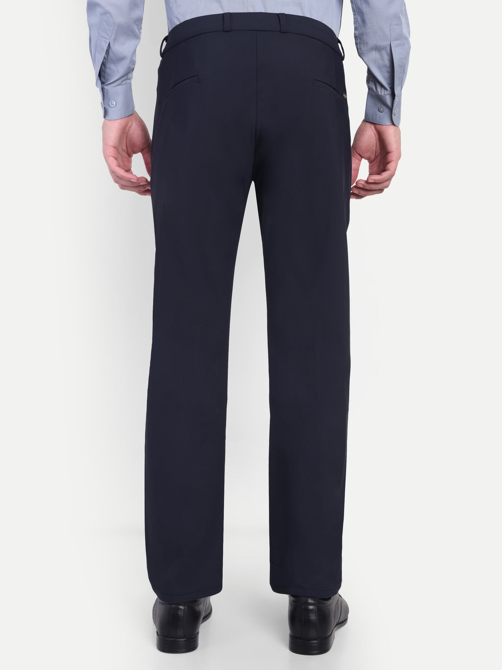 Navy Blue Men's 4-way trousers | party wear & Office Wear