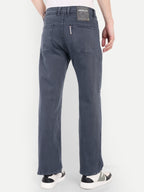 Straight Fit Denim jeans for men | Slate Blue | Knee Slit