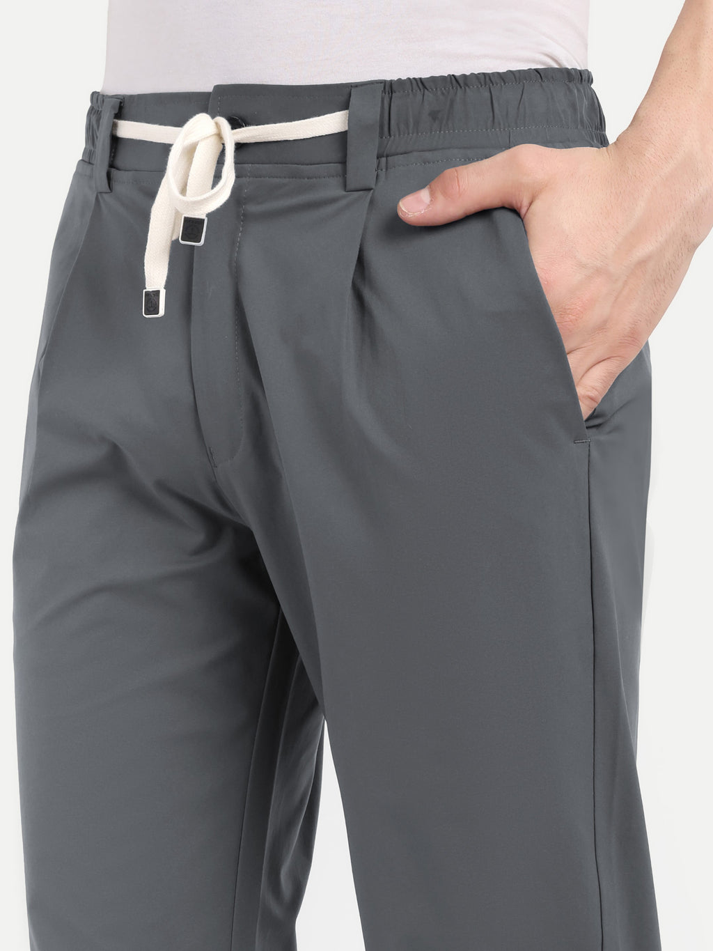 Dark Grey  Men's  Stretchable Pants