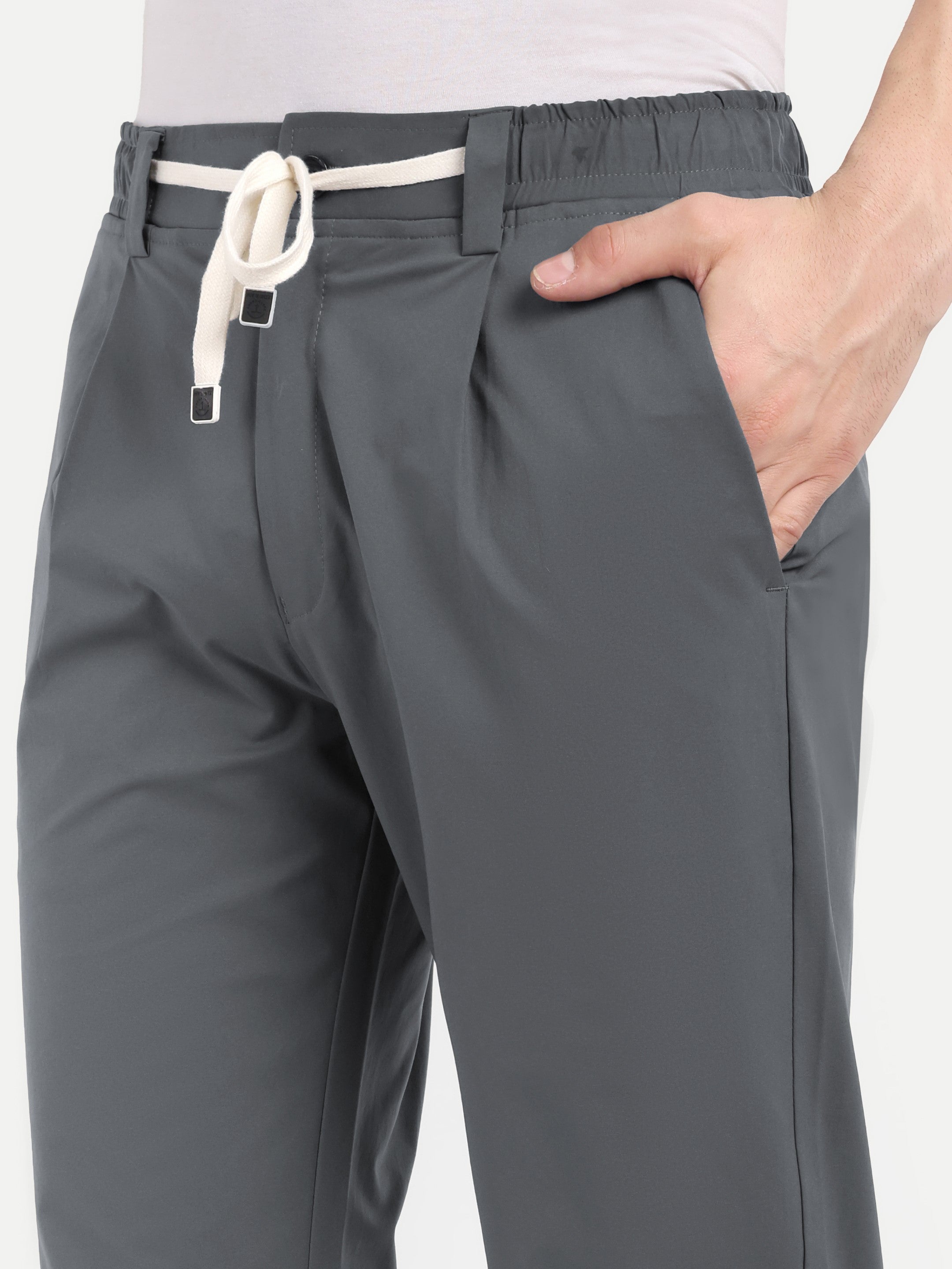 Dark Grey  Men's  Stretchable Pants