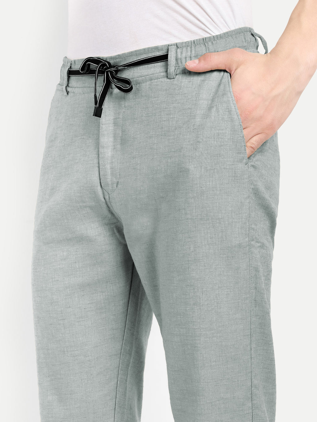 Grey Pant original linen, lightweight, stretchable, 100% safe dye, 6 pockets, clean look