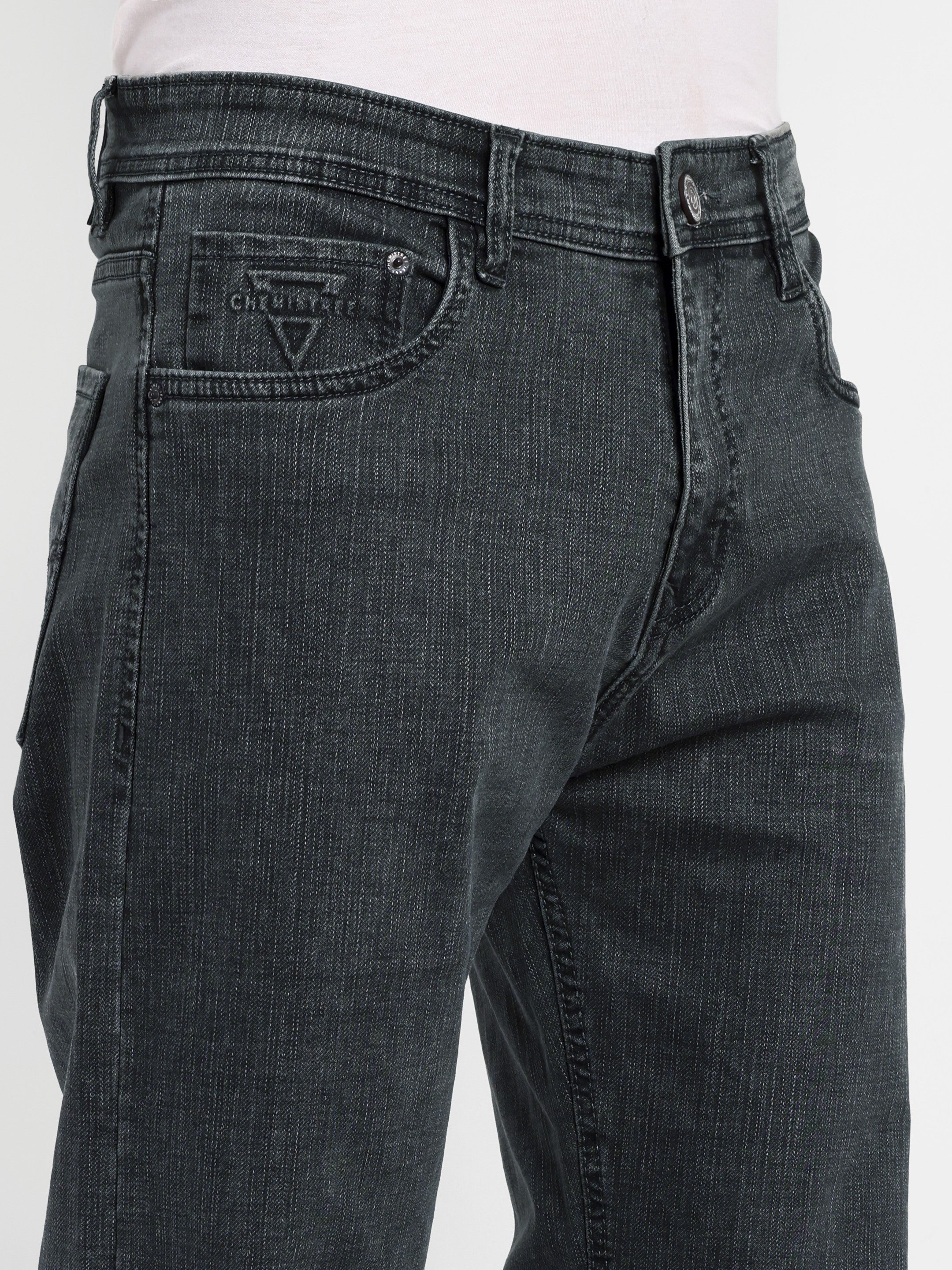 Charcoal grey Men's  Straight Fit Jeans