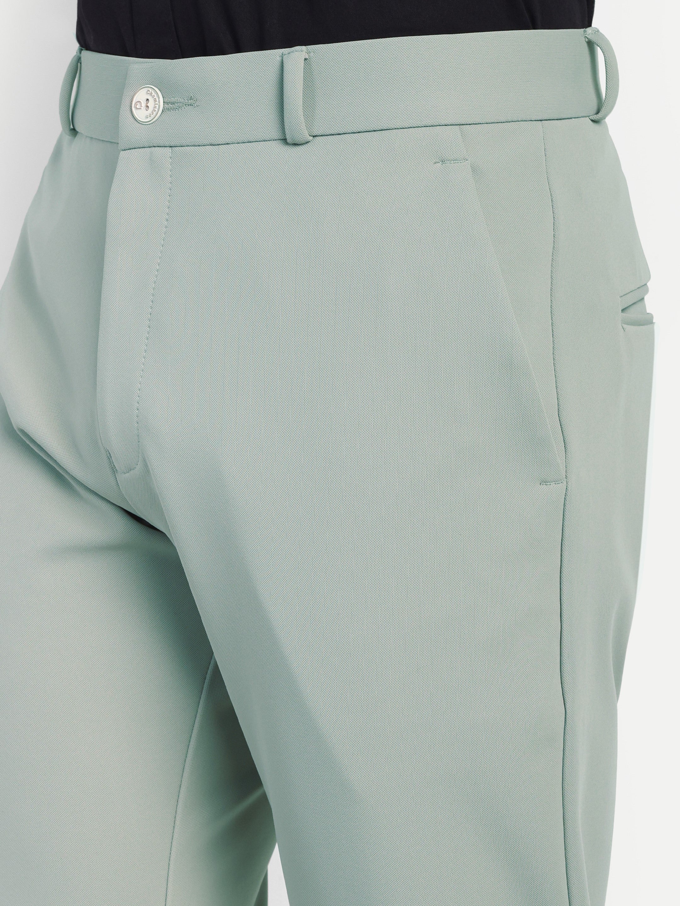 Pastel Green Men's 4-way trousers | party wear & Office Wear