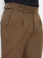 Earth Brown Men's Gurkha trousers | Office & Party Wear | Carrot Fit