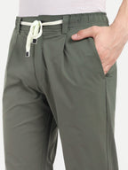 Olive Green  Men's  Stretchable Pant