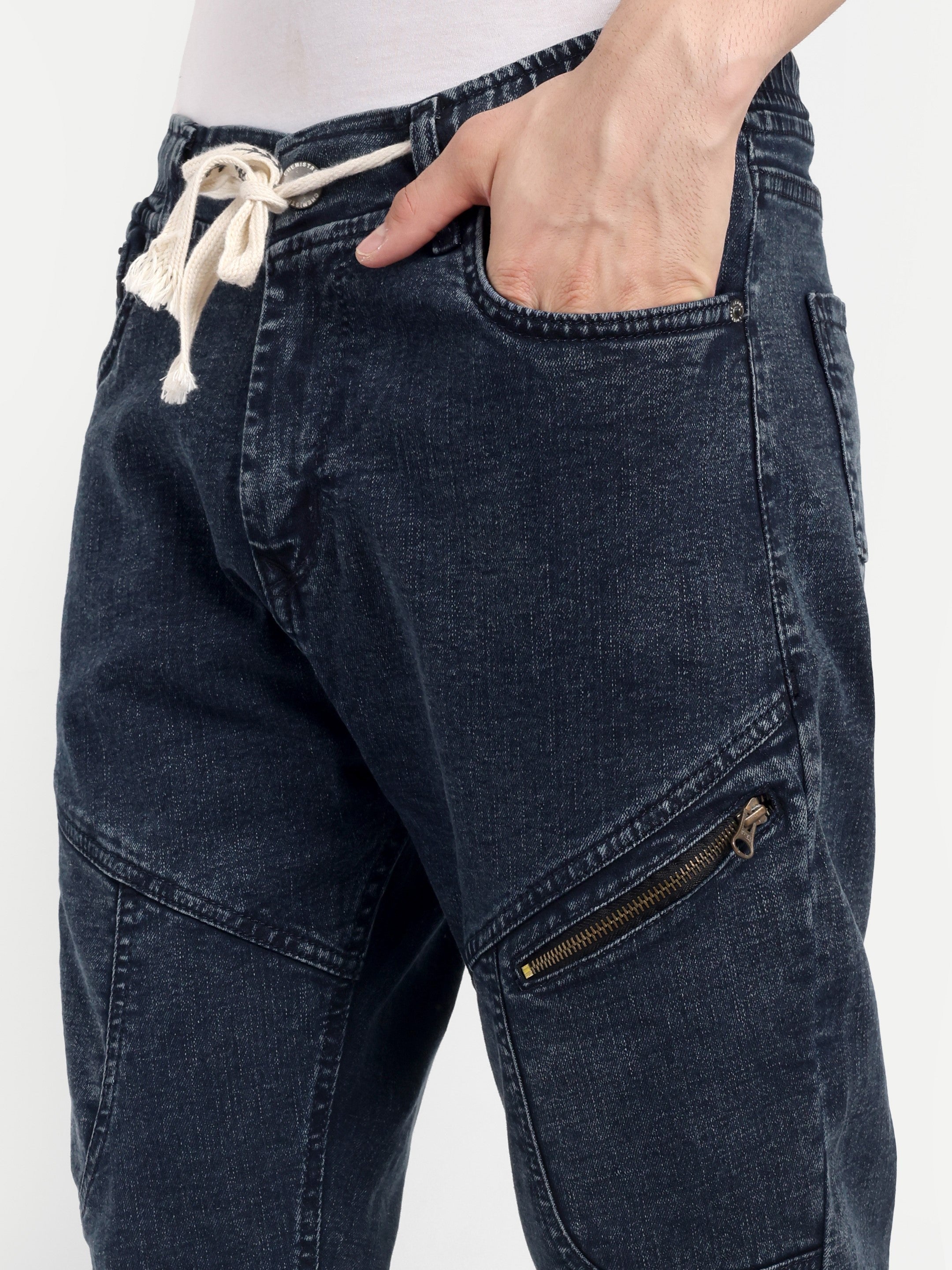 Indigo Blue Men's Surgical Jeans | Carrot Fit | 5 pockets + Zipper