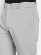 Light grey Mens 4-way trousers| Party wear & Office Wear