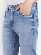 Sky Blue Men's  Stretchable  Pant