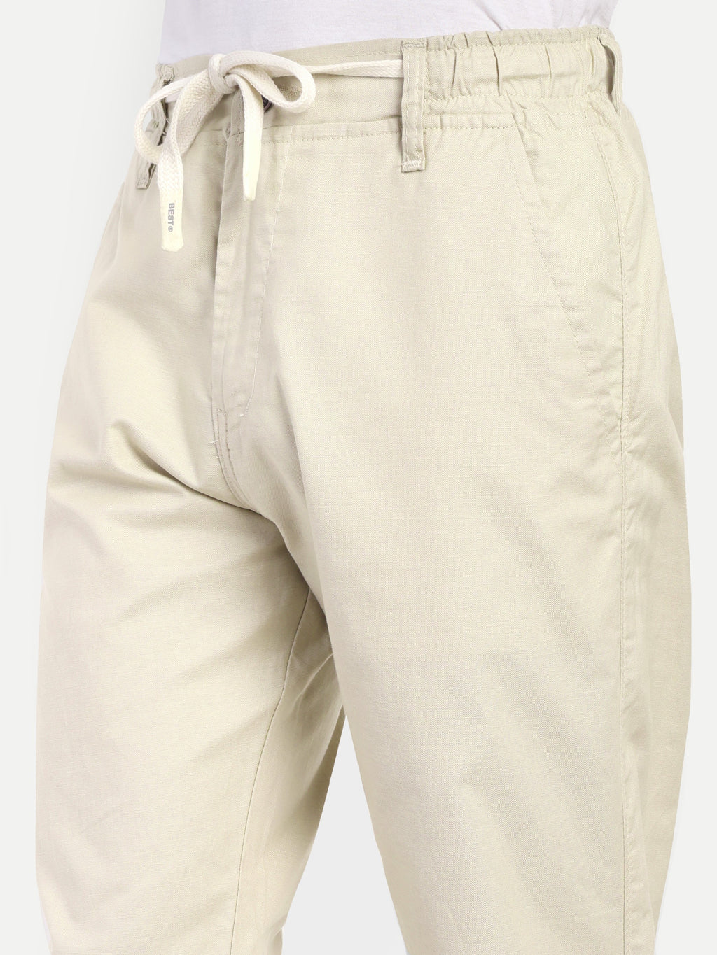 Light Beige Men's Linen Trackpant