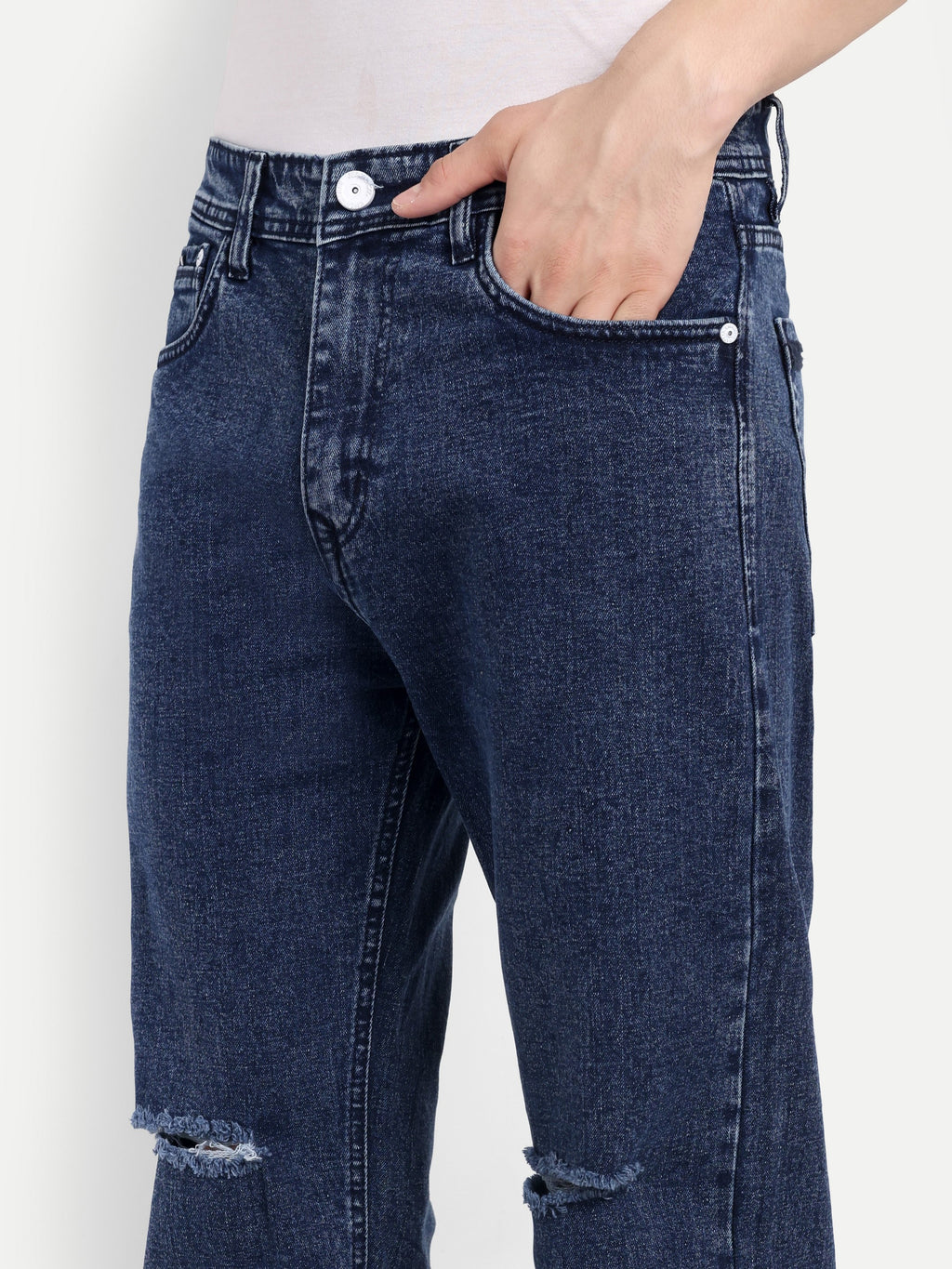 Blue Men's Pant Stretchable,