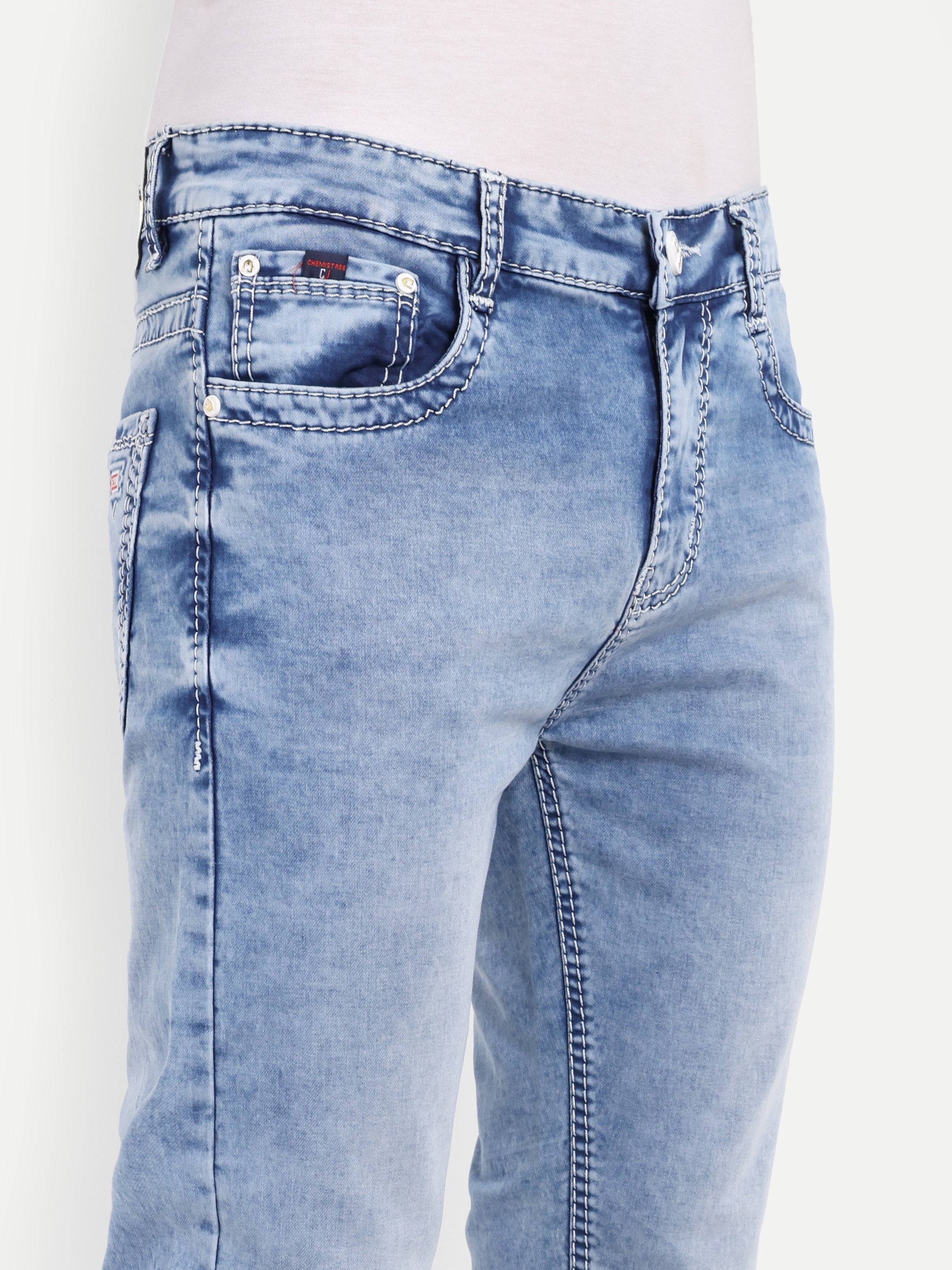 Ice Blue Men's  Stretchable  Pant