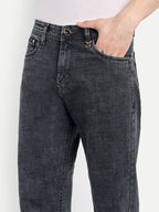 CJ-55690-2-28 || Ash Black Men's Pant Stretchable, mid rise, clean look, 5 pockets, regular length, straight fit