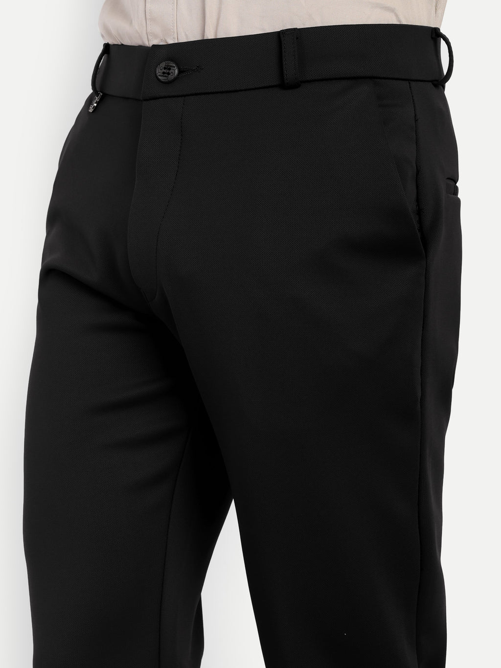 Men’s Black 4-way Trousers | Office and Party Wear