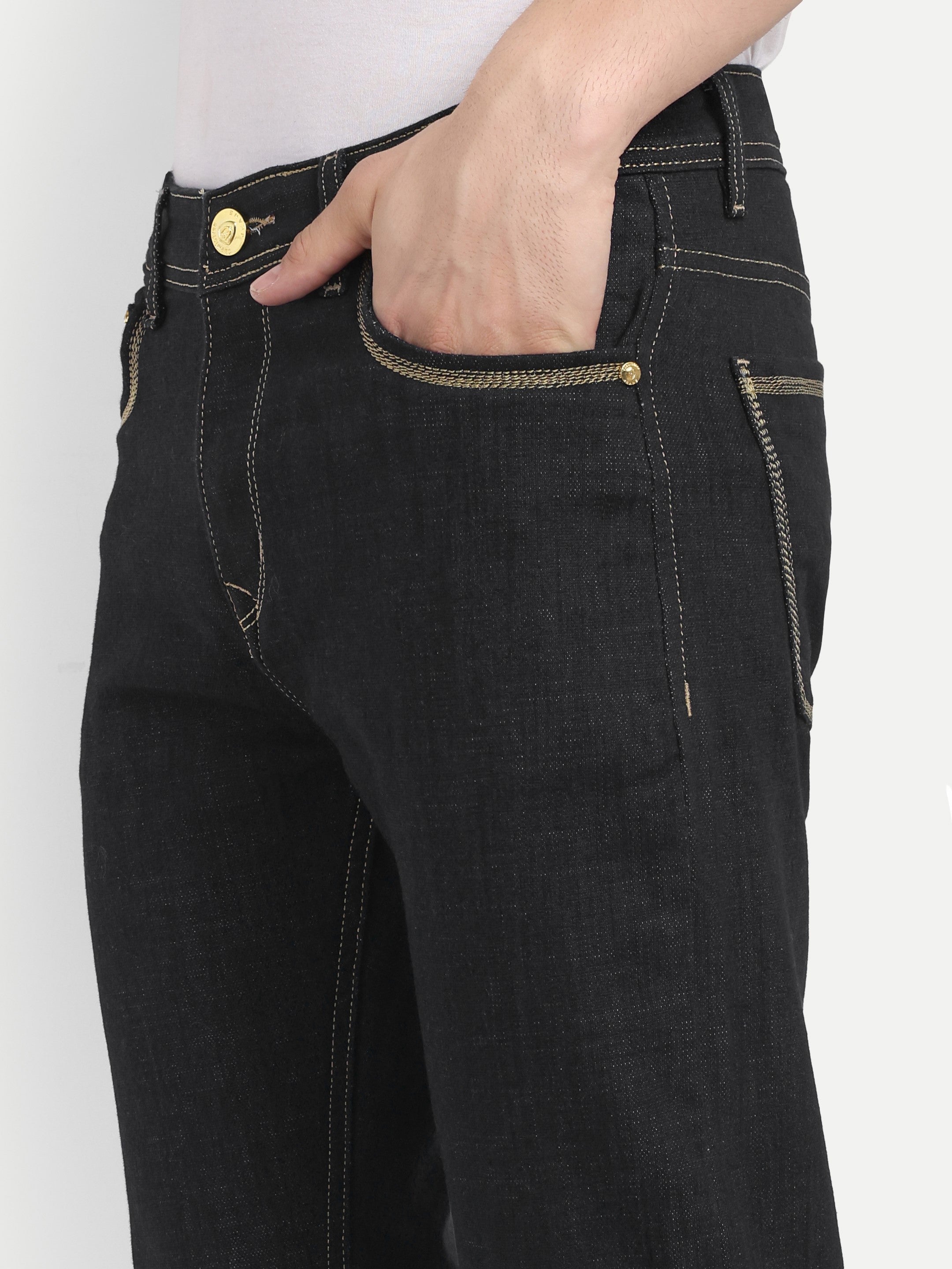Black  Men's  Stretchable Pant