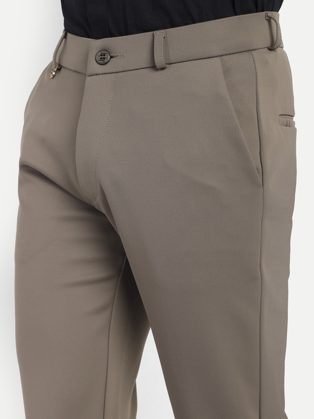 Men’s 4-way Taupe coloured Trousers | Office and Party wear