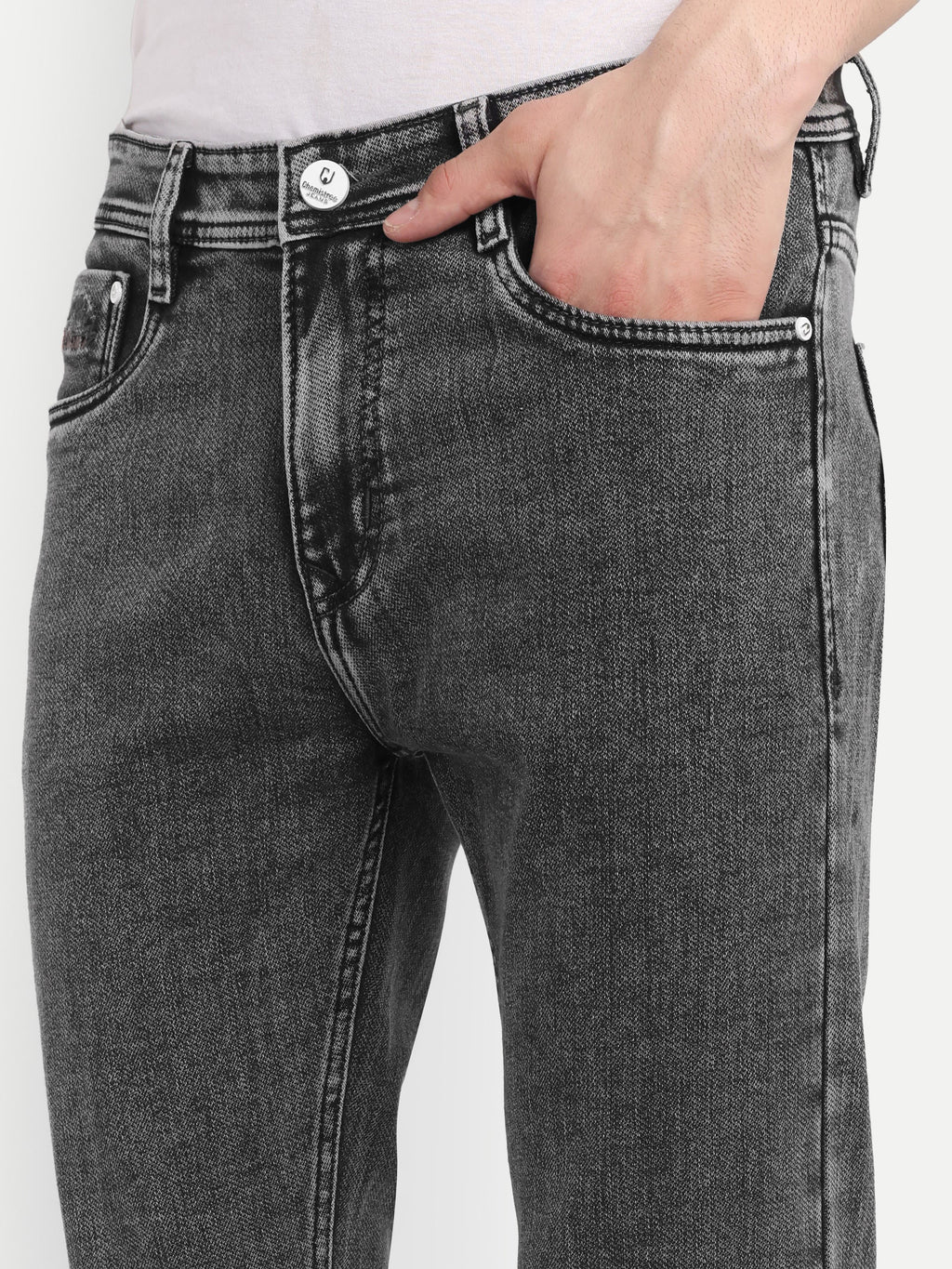 Charcoal Black Men's  Stretchable  Pant