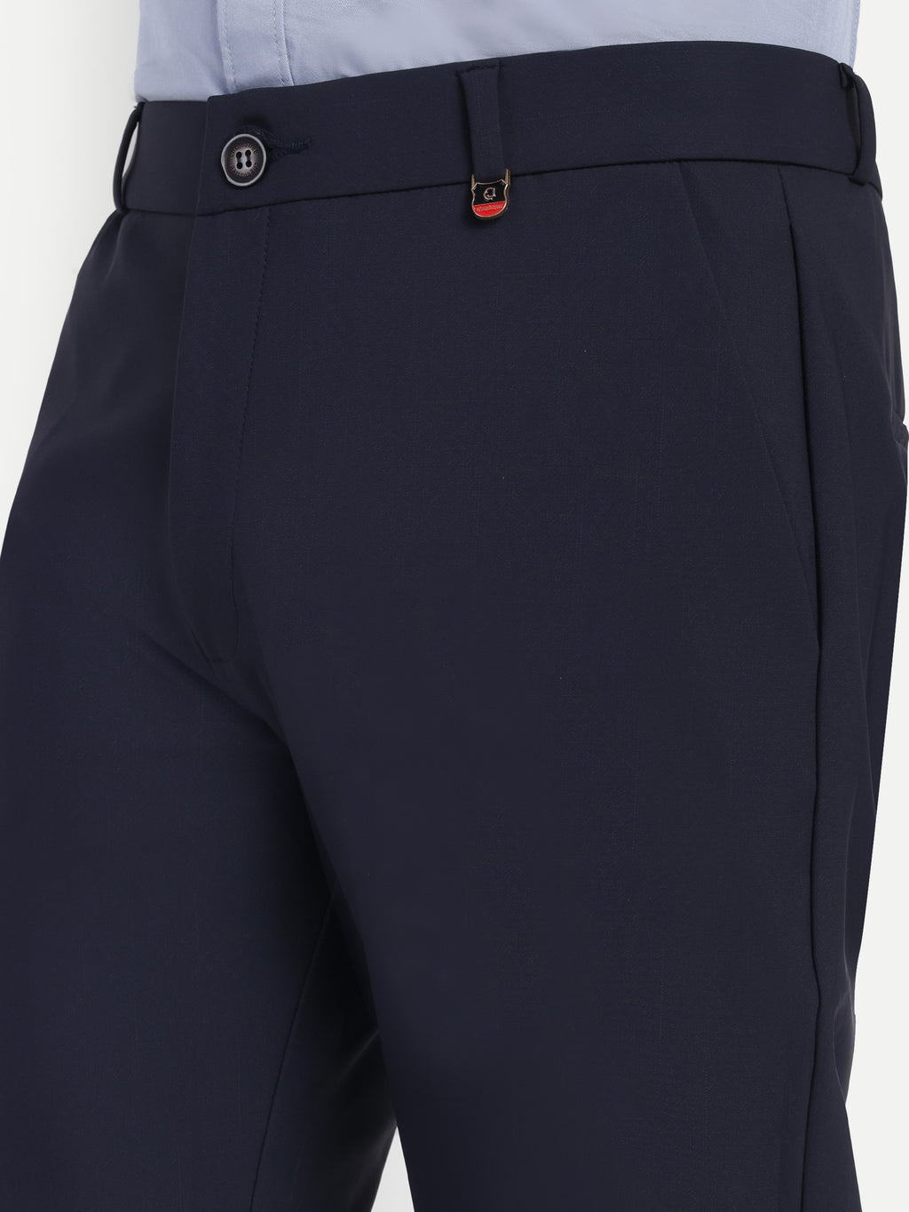 Navy Blue Men's 4-way trousers | party wear & Office Wear