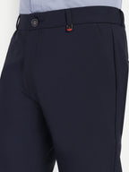 Navy Blue Men's 4-way trousers | party wear & Office Wear