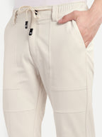 Cream Men's  Stretchable Pant