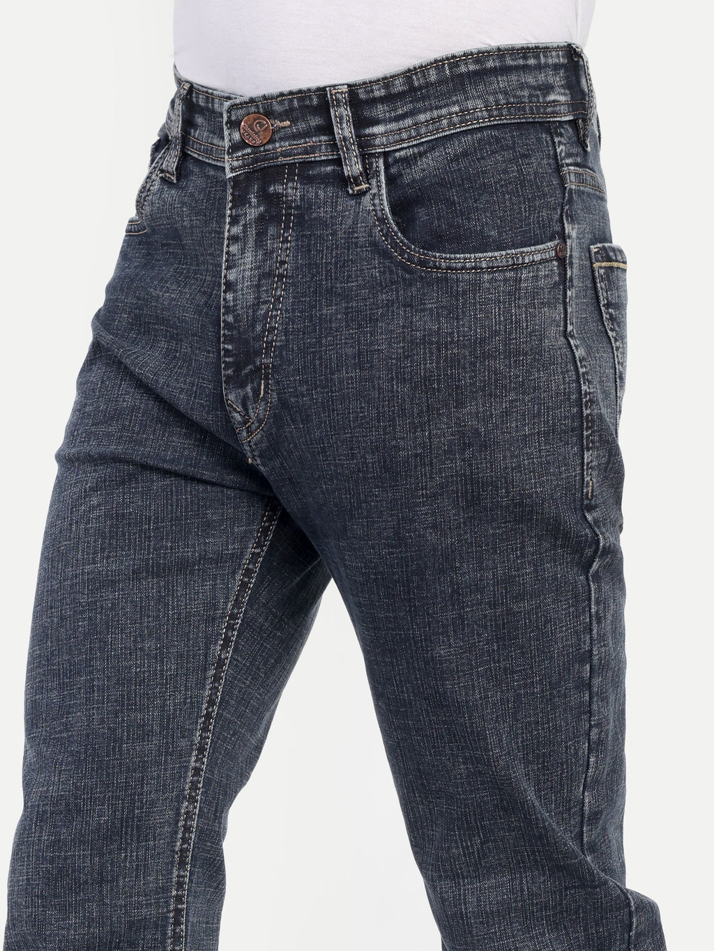 Blue Black Bell Bottom jeans for men