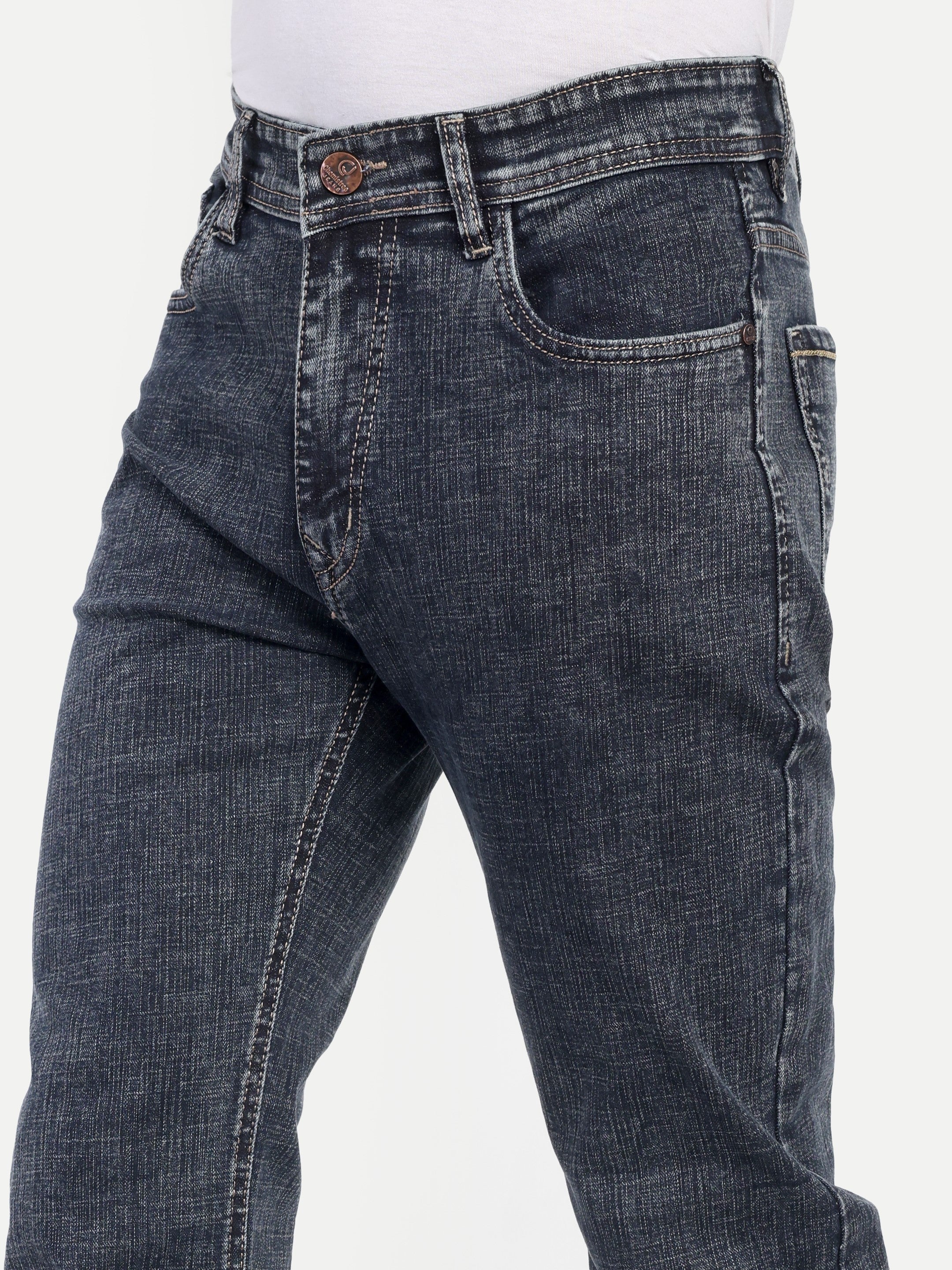 Blue Black Bell Bottom jeans for men